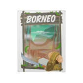 Borneo Jungle Reiseplakat Notizblock (Rotiert)