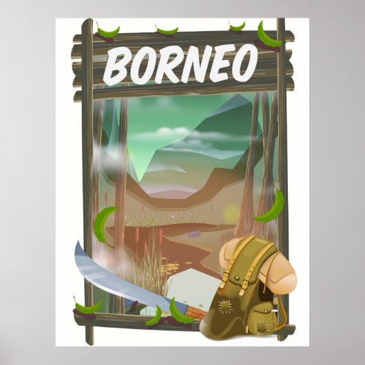 Borneo Jungle Reiseplakat Poster (Vorne)