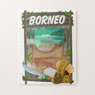 Borneo Jungle Reiseplakat Puzzle