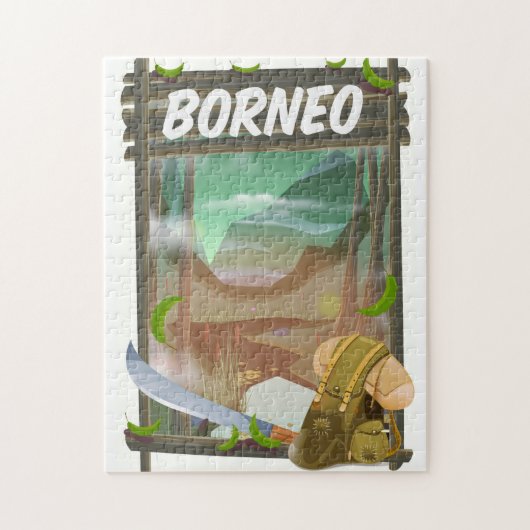 Borneo Jungle Reiseplakat Puzzle (Vertikal)
