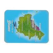 Borneo-Karte Magnet (Horizontal)