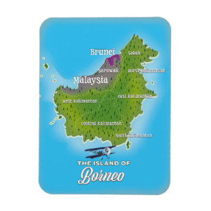 Borneo-Karte Magnet