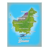 Borneo Map Fotodruck (Vorne)