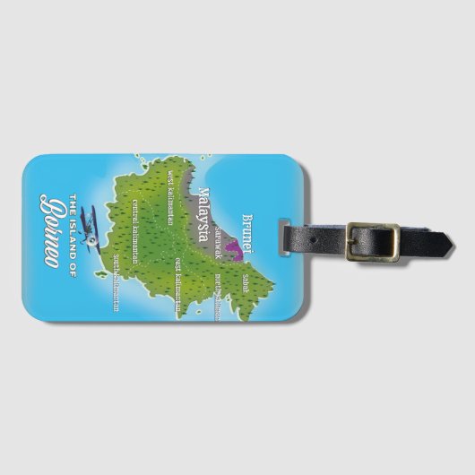 Borneo Map Gepäckanhänger (Vorderseite (Horizontal))