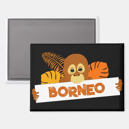 Borneo Niedlich Orangutan Magnet (Vorderseite/Rückseite)