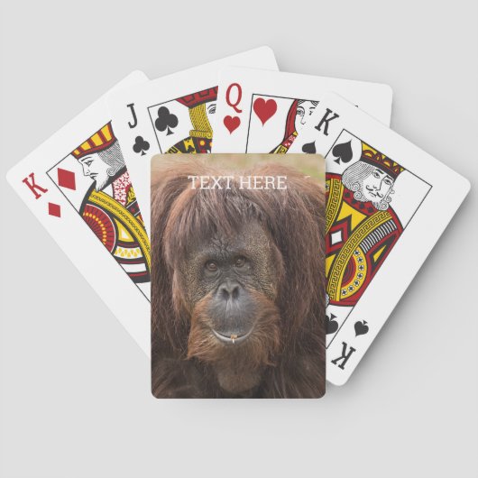 Borneo Orangutan Schöne Fotografie Spielkarten (Rückseite)