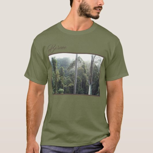 Borneo Rainforest Jungle Canopy Treetop Landschaft T-Shirt (Vorderseite)