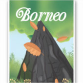 Borneo Rainforest travel poster Aufkleber (Vorderseite)