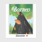 Borneo Rainforest travel poster Aufkleber (Blatt)
