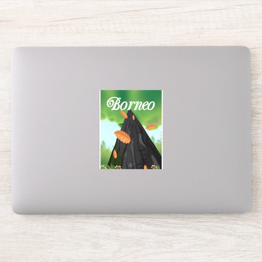 Borneo Rainforest travel poster Aufkleber (Computer)
