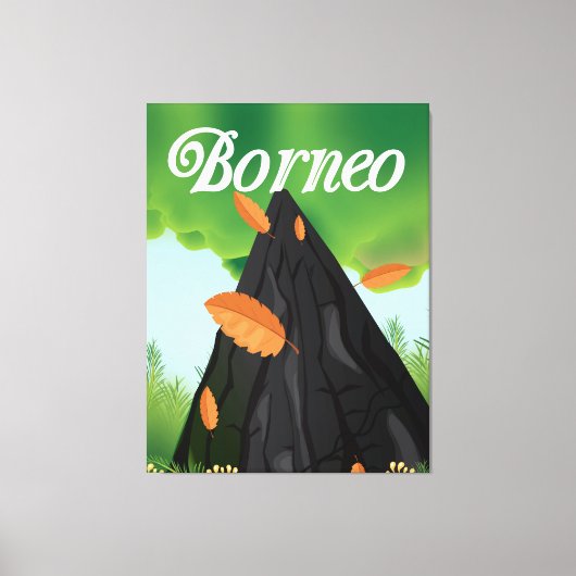 Borneo Rainforest travel poster Leinwanddruck (Vorderseite)