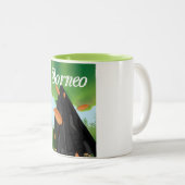 Borneo Rainforest travel poster Zweifarbige Tasse (VorderseiteRechts)