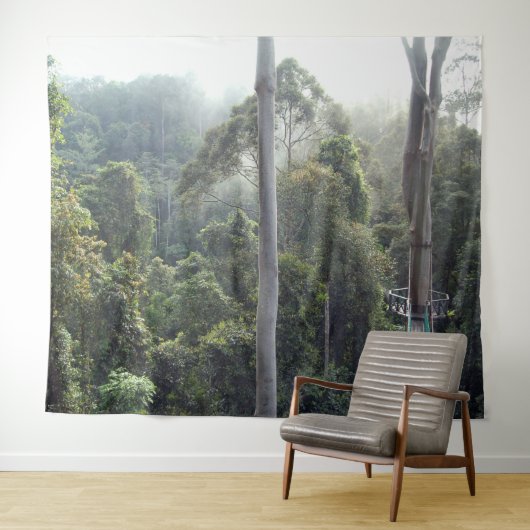 Borneo Ranforest Jungle Canopy Landschaft Hintergr Wandteppich (Beispiel (Horizontal))