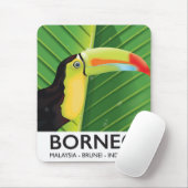 Borneo Toucan Reiseplakat Mousepad (Mit Mouse)