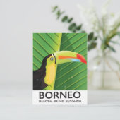 Borneo Toucan Reiseplakat Postkarte (Stehend Vorderseite)