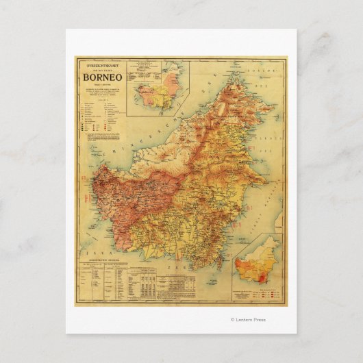 BorneoPanorama KarteBorneo Postkarte (Vorderseite)