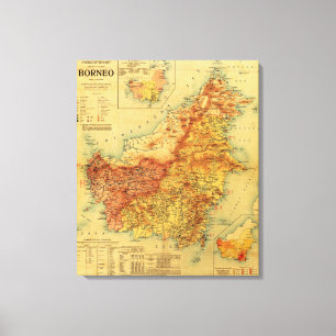 BorneoPanoramic MapBorneo Leinwanddruck