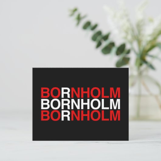 BORNHOLM Danish Flag Postkarte (Stehend Vorderseite)