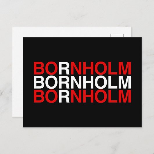 BORNHOLM Danish Flag Postkarte (Vorne/Hinten)