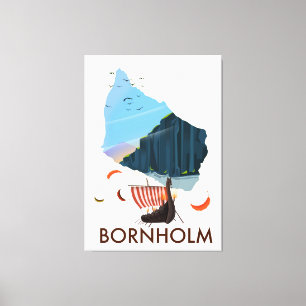 Bornholm Insel Wikinger Karte Leinwanddruck