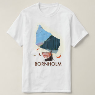 Bornholm Insel Wikinger Karte T-Shirt
