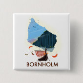 Bornholm Island Viking Map Button (Vorderseite)
