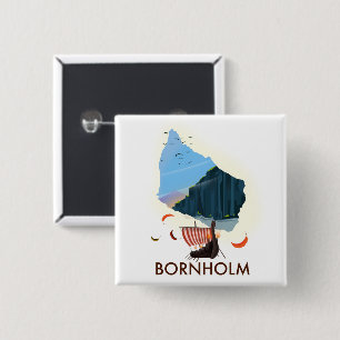 Bornholm Island Viking Map Button