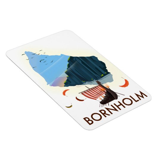 Bornholm Island Viking Map Magnet (Rechte Seite)