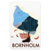 Bornholm Island Viking Map Magnet (Vertikal)