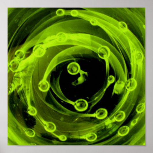 Boro Blacklight Neon Green Glass Nebula Universum Poster (Vorne)