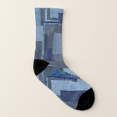 Boro Boro Blue Jean Patchwork Denim Shibori Socken (Rechts - Außen)