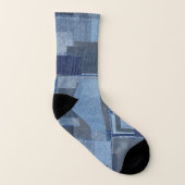 Boro Boro Blue Jean Patchwork Denim Shibori Socken (Links - Innen)