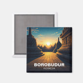 Borobudur Indonesia unesco Welterbe Reise Magnet (Vorderseite/Rückseite)