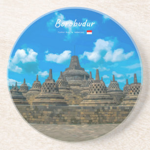 Borobudur, Indonesien - Antiker buddhistischer Tem Getränkeuntersetzer