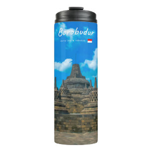 Borobudur, Indonesien - Antiker buddhistischer Tem Thermosbecher