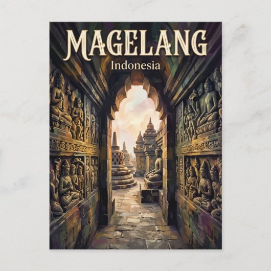 Borobudur Indonesien Postkarte (Vorderseite)