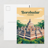Borobudur Indonesien Postkarte (Vorne/Hinten)