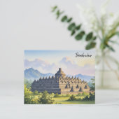 Borobudur Indonesien Reise Postkarte (Stehend Vorderseite)