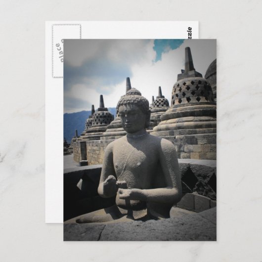 Borobudur Postkarte (Vorne/Hinten)