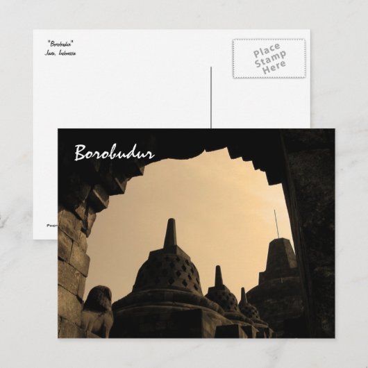 Borobudur Postkarte (Vorne/Hinten)