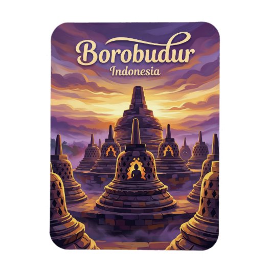 Borobudur-Tempel Indonesien Magnet (Vertikal)