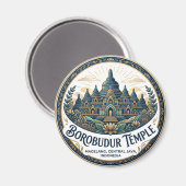 Borobudur-Tempel Indonesien Magnet (Vorderseite/Rückseite)