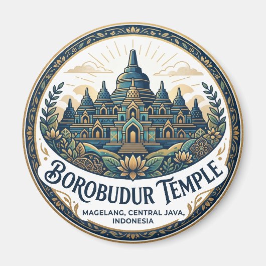 Borobudur-Tempel Indonesien Magnet (Vorne)