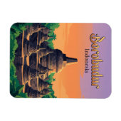 Borobudur-Tempel Indonesien Magnet (Horizontal)