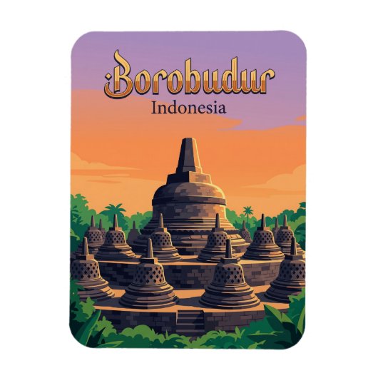 Borobudur-Tempel Indonesien Magnet (Vertikal)