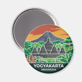 Borobudur-Tempel Indonesien Magnet (Vorderseite/Rückseite)