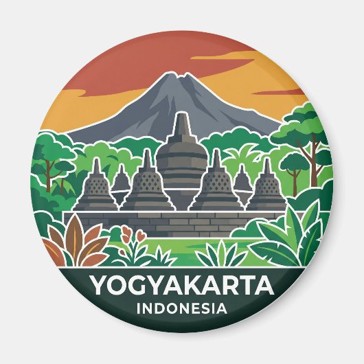 Borobudur-Tempel Indonesien Magnet (Vorne)