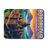 Borobudur-Tempel Indonesien Magnet (Horizontal)