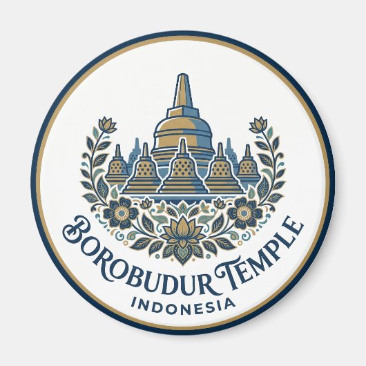 Borobudur-Tempel Indonesien Magnet (Vorne)