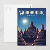 Borobudur-Tempel Indonesien Postkarte (Vorne/Hinten)
